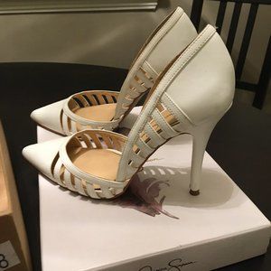 Jessica Simpson White Heels 8